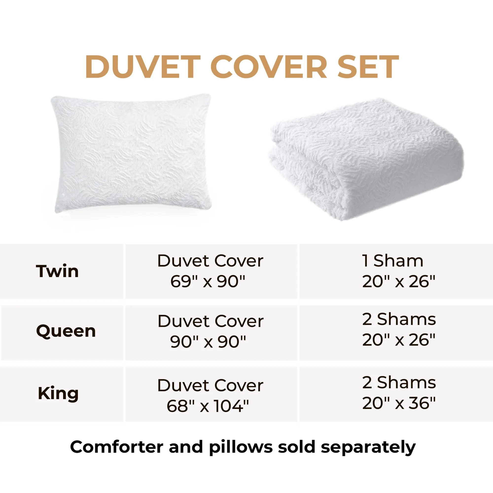 3-Piece Faux Fur Duvet Cover Set
