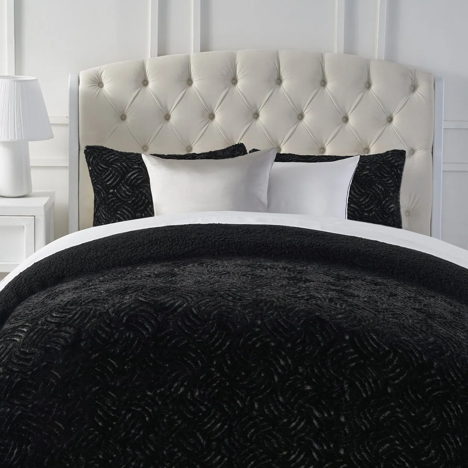 3-Piece Faux Fur Duvet Cover Set