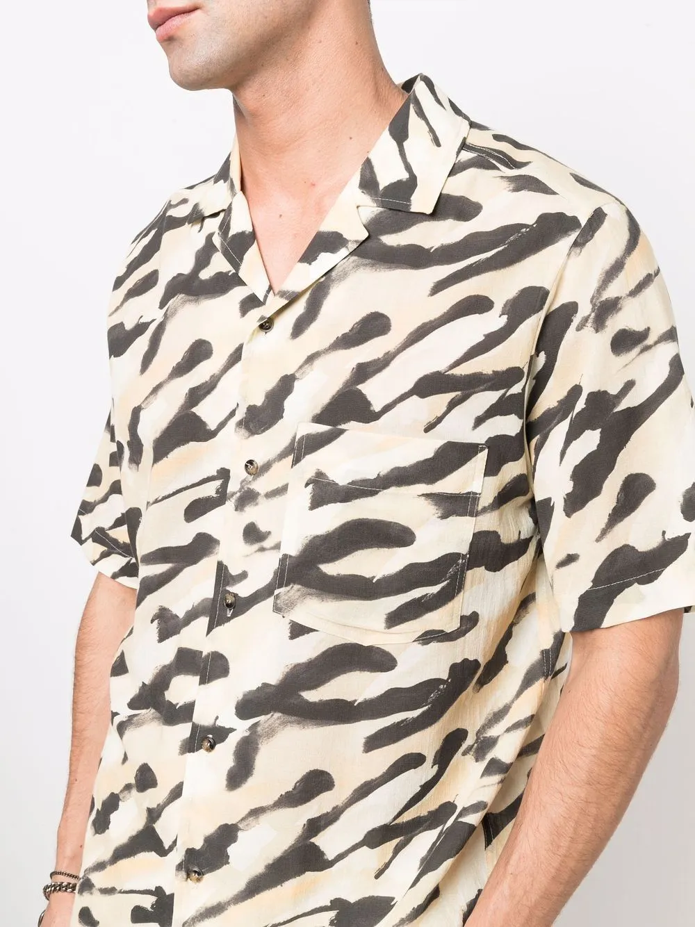 Animal-Print Organic-Cotton Shirt