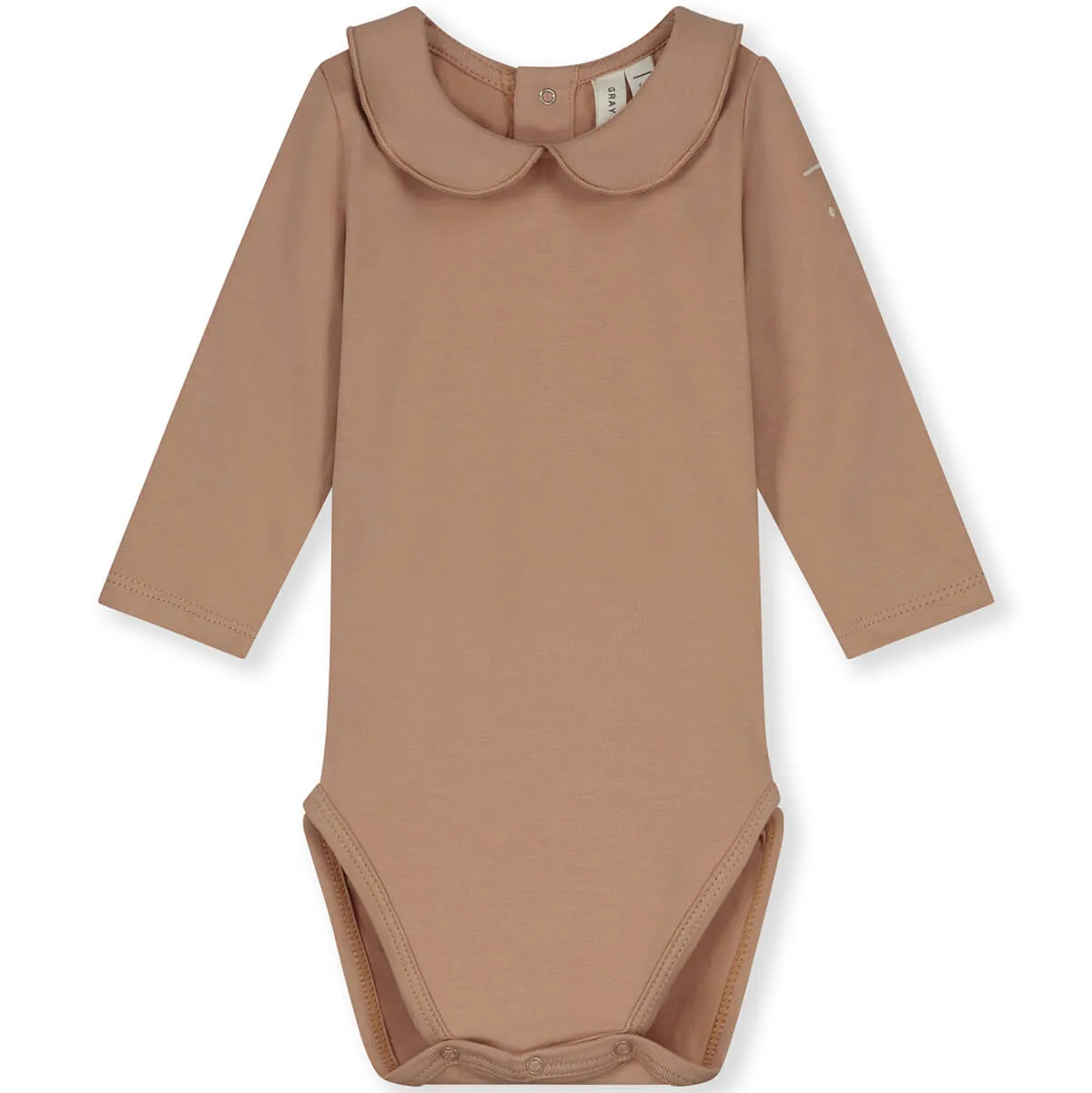 Baby Bodysuit with Collar in Biscuit by Gray Label