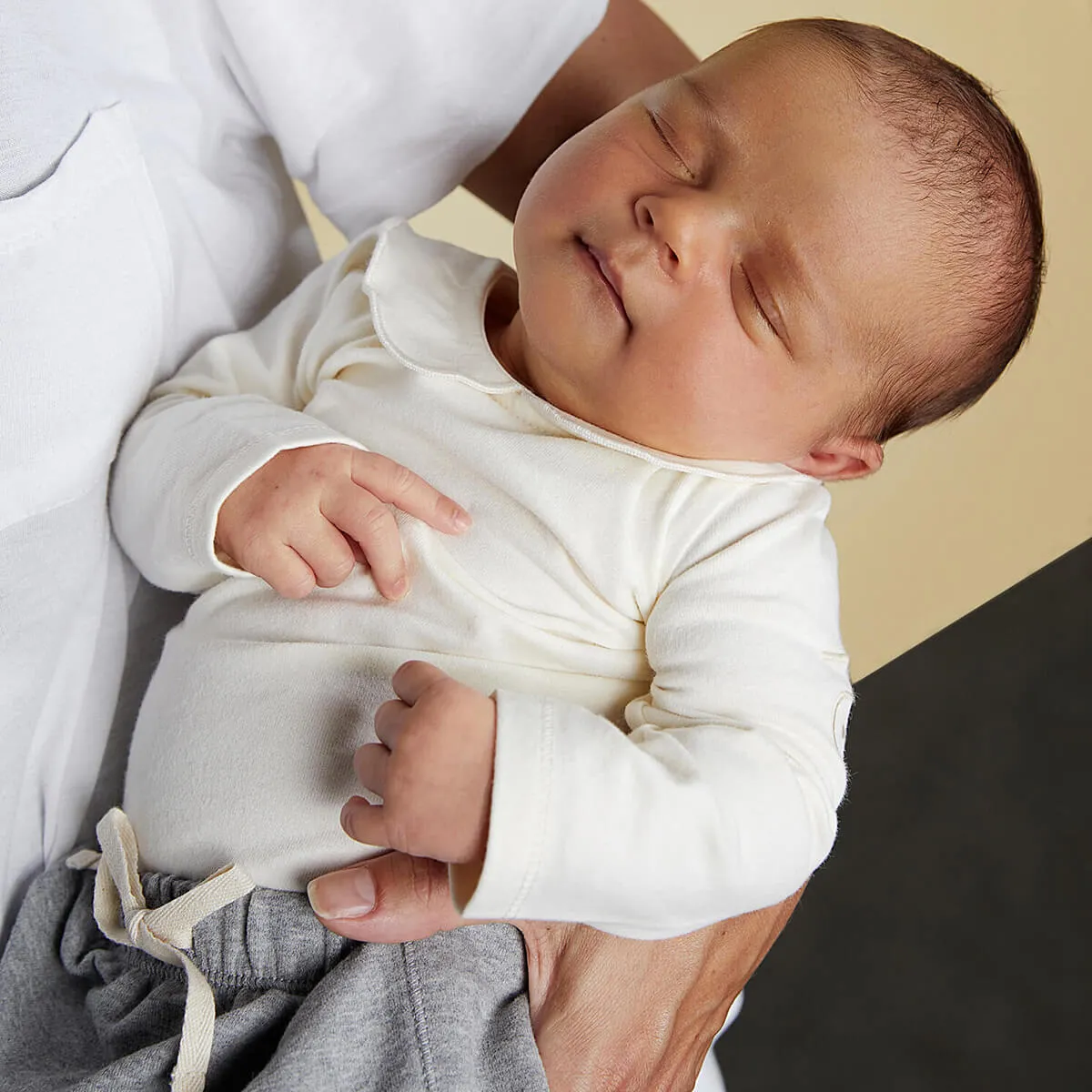 Baby Bodysuit with Collar in Cream by Gray Label