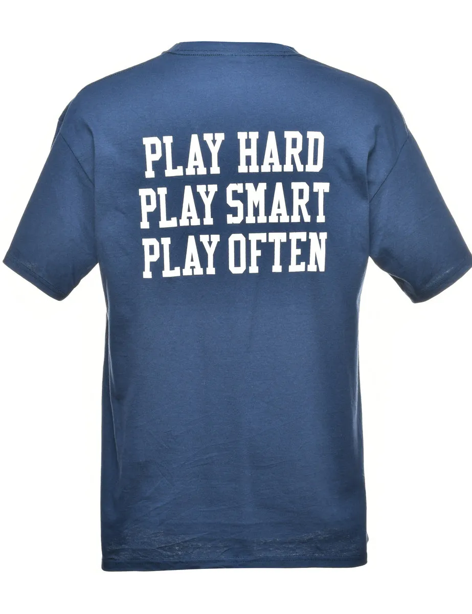 Basketball Intramural Champions Navy & White Printed T-shirt - L