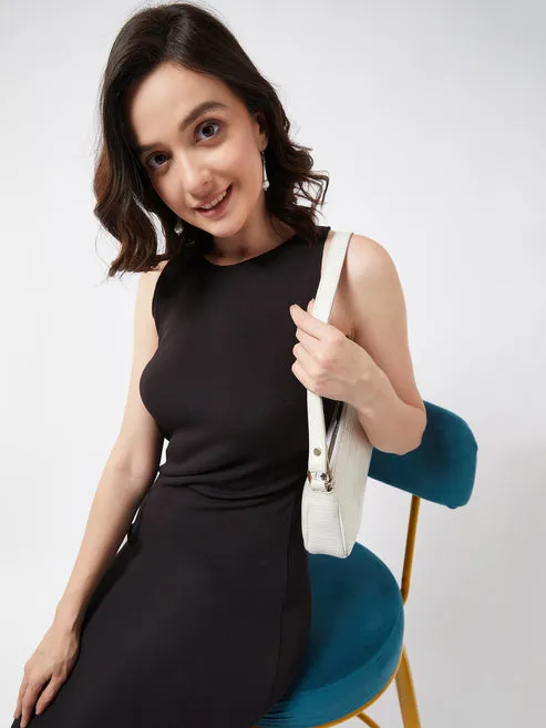 Black Side Slit Bodycon Dress