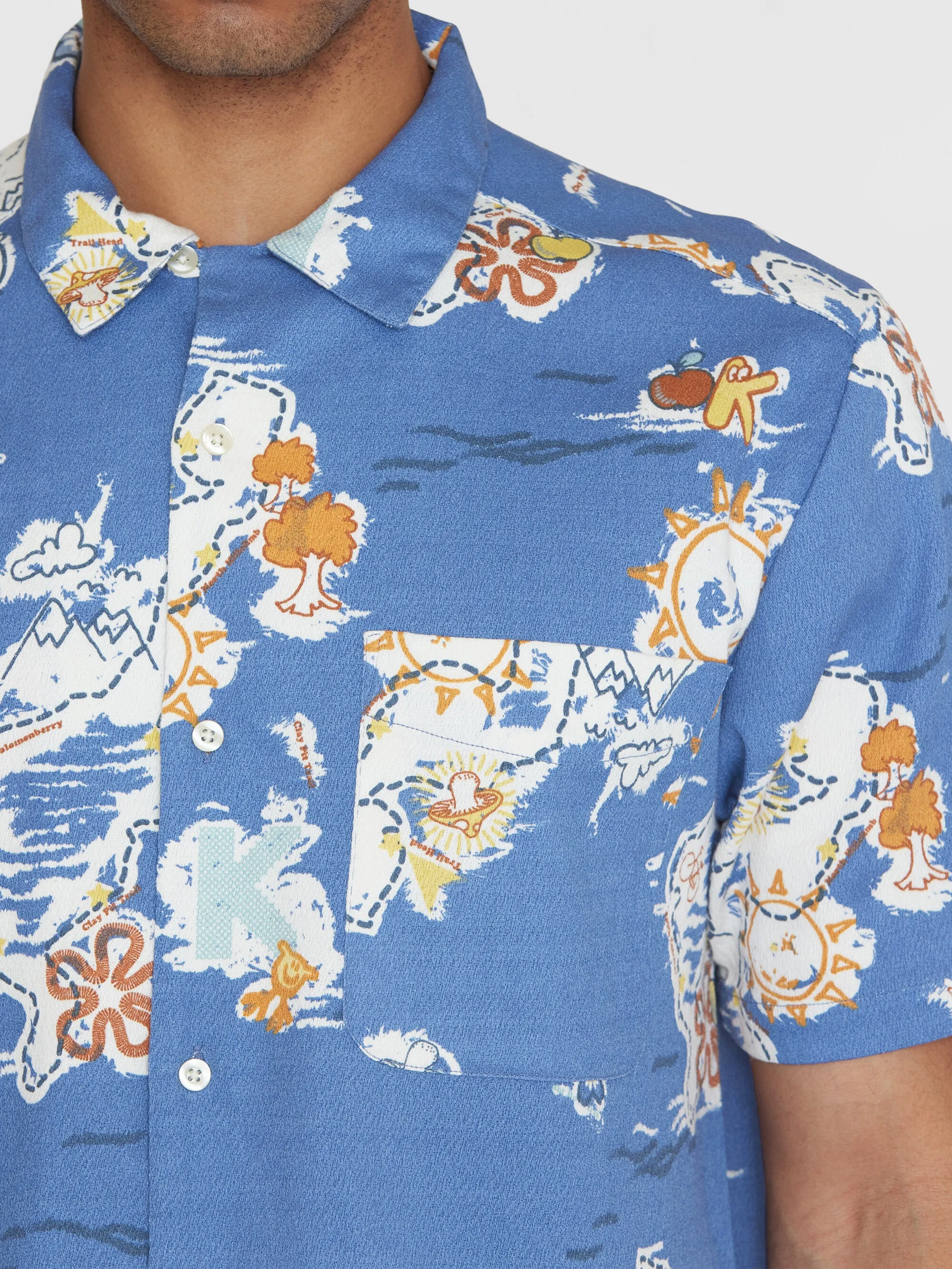 Box short sleeve AOP shirt - GOTS/Vegan - Blue