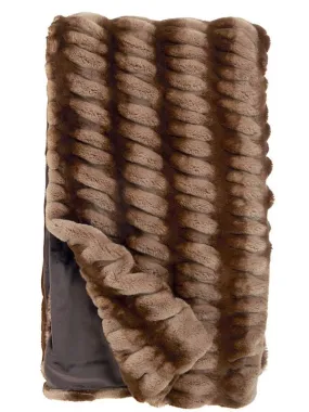 Caramel Chinchilla Couture Faux Fur Throw Blanket by Fabulous Furs