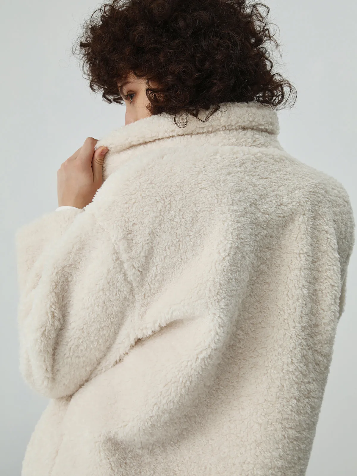 CHICMY- Faux Fur Open Collar Jacket