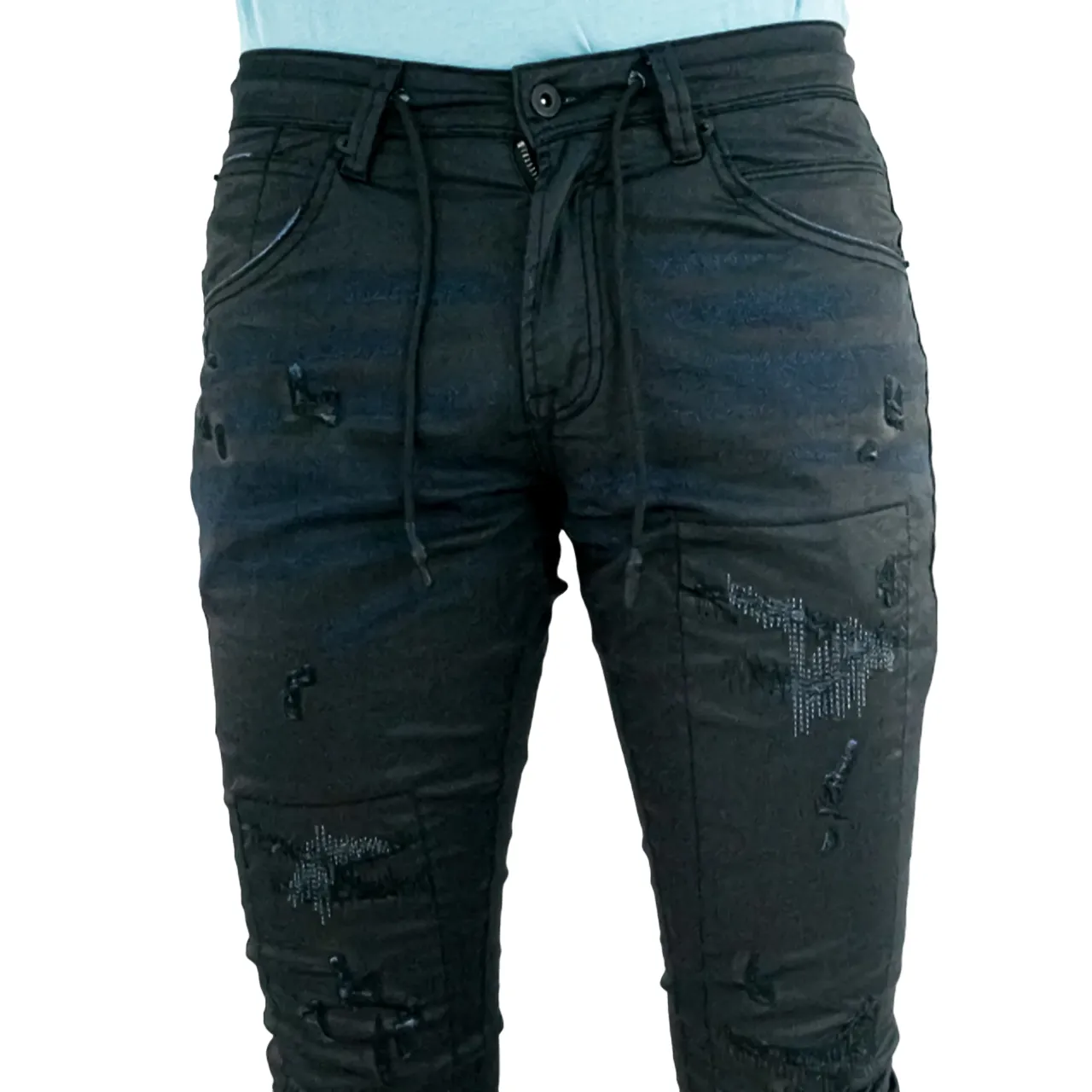 Cutty Fabian Navy Blue Coated Jeans
