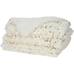 Faux Fur SN107 Ivory Gold Throw Blanket