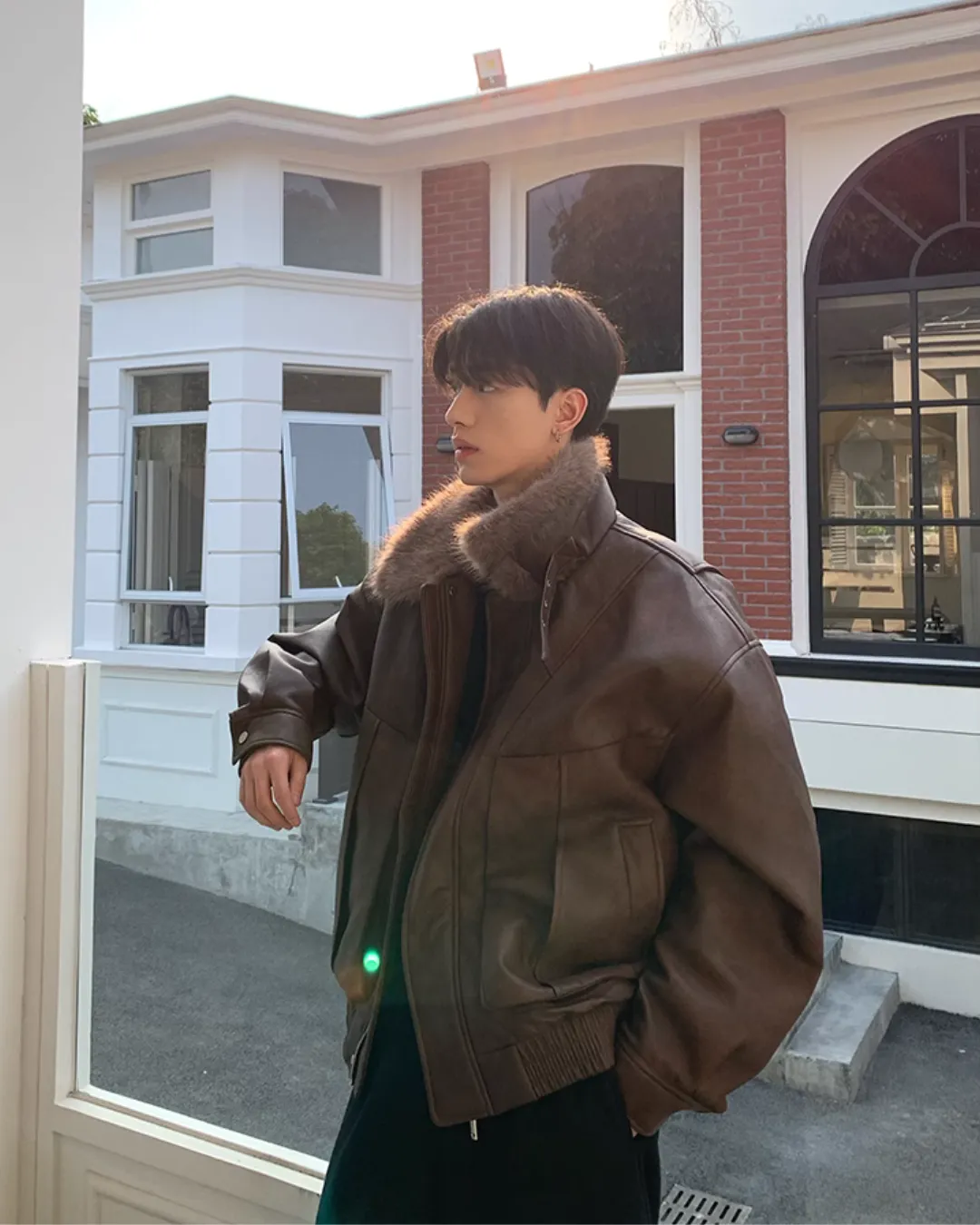 Fur Collar Leather Jacket OYC0104