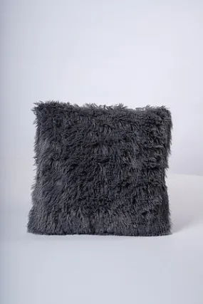 FUR CUSHION -BLUSH BLACK