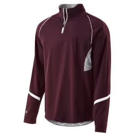 Holloway Men's Maroon/White Quarter Zip Tenacity Pullover