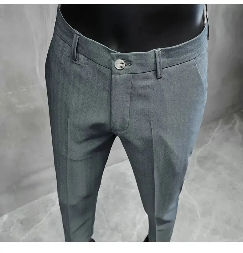 Men's Business Formal Wear Pants – Slim-Fit Office Suit Pants, Party Dress Pants