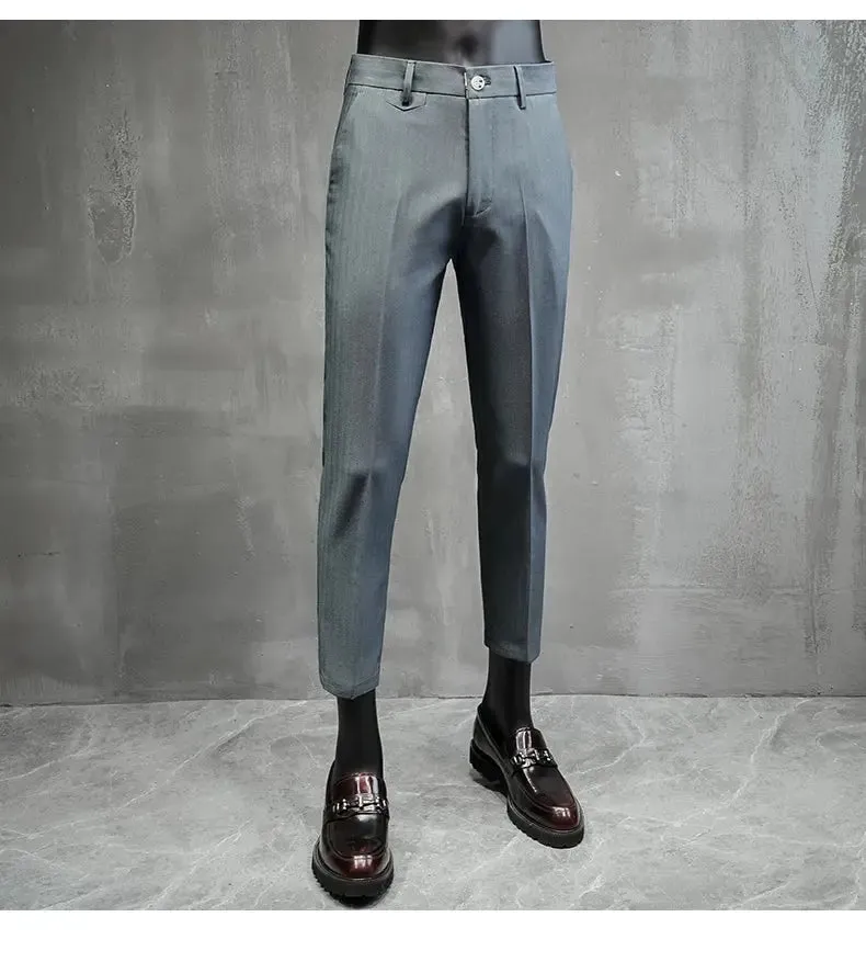 Men's Business Formal Wear Pants – Slim-Fit Office Suit Pants, Party Dress Pants