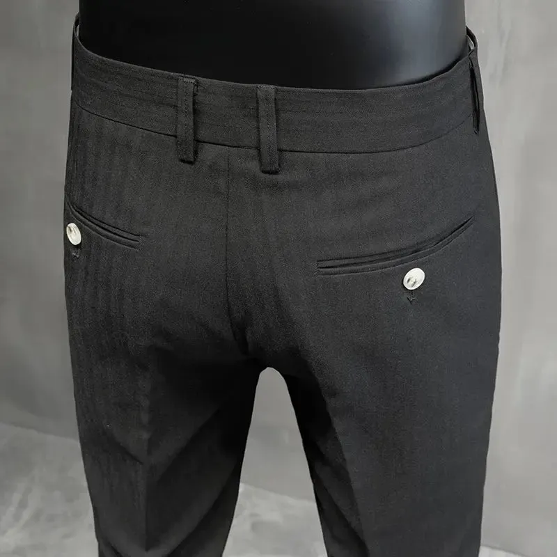 Men's Business Formal Wear Pants – Slim-Fit Office Suit Pants, Party Dress Pants