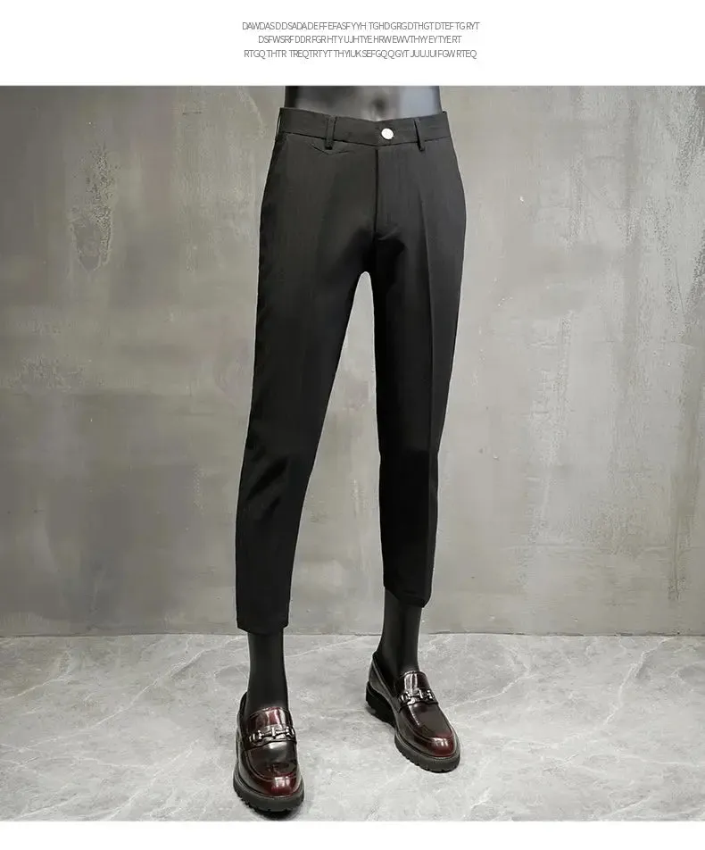 Men's Business Formal Wear Pants – Slim-Fit Office Suit Pants, Party Dress Pants