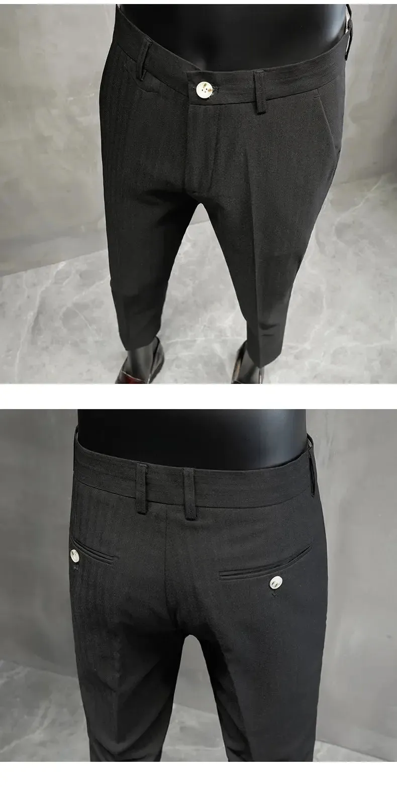 Men's Business Formal Wear Pants – Slim-Fit Office Suit Pants, Party Dress Pants