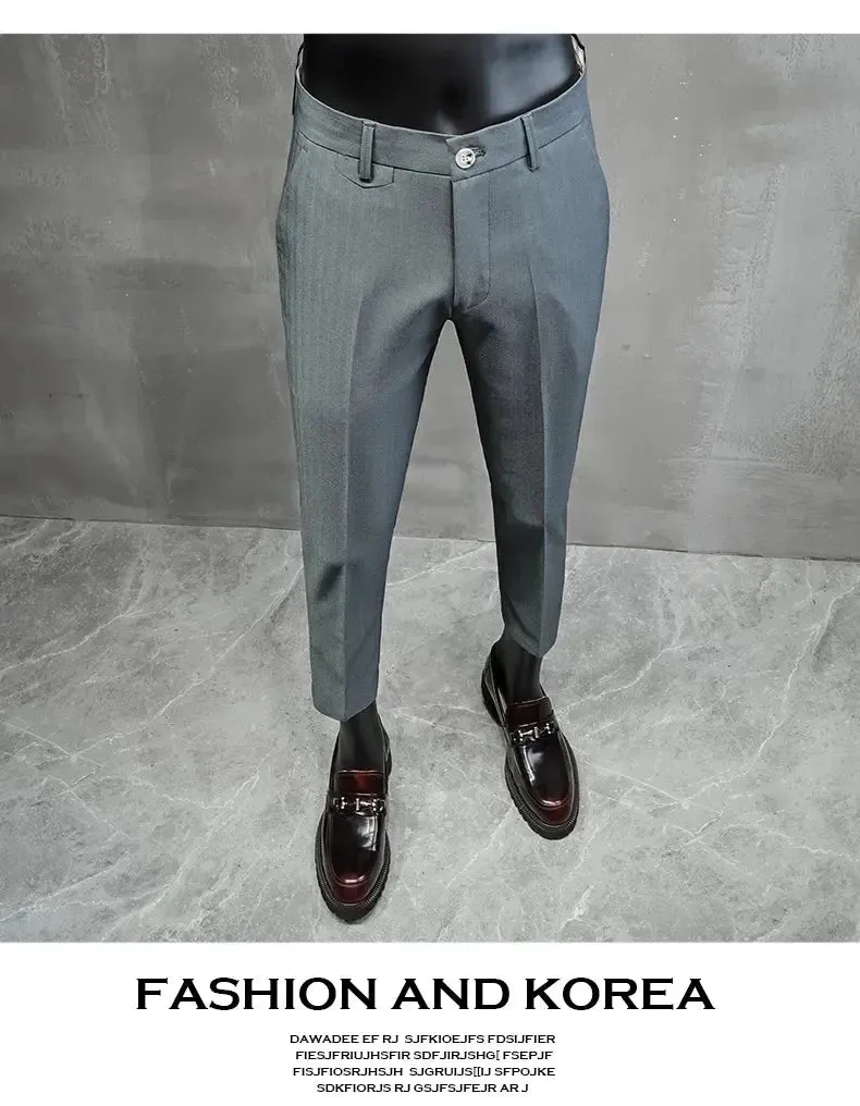 Men's Business Formal Wear Pants – Slim-Fit Office Suit Pants, Party Dress Pants