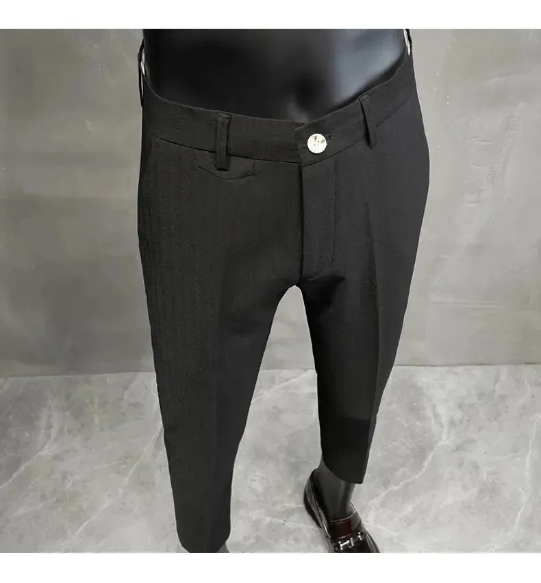 Men's Business Formal Wear Pants – Slim-Fit Office Suit Pants, Party Dress Pants