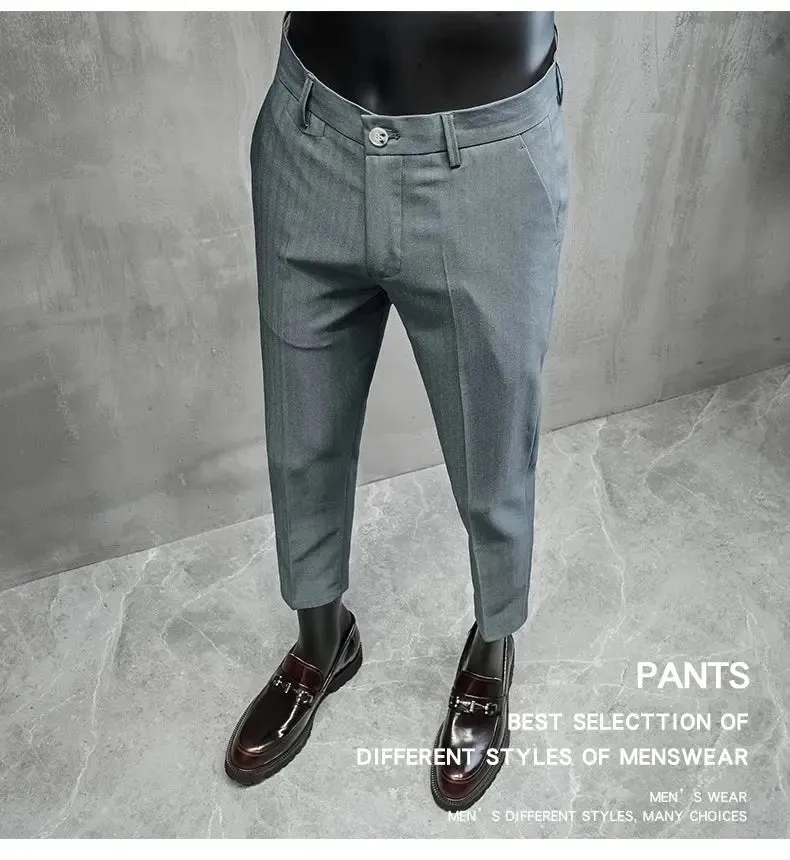 Men's Business Formal Wear Pants – Slim-Fit Office Suit Pants, Party Dress Pants