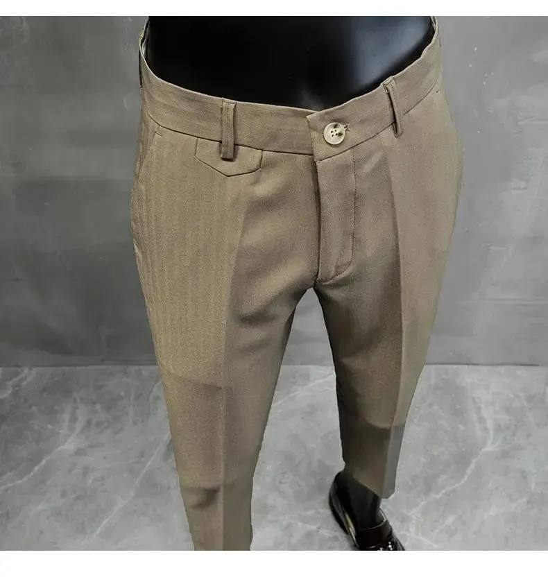 Men's Business Formal Wear Pants – Slim-Fit Office Suit Pants, Party Dress Pants