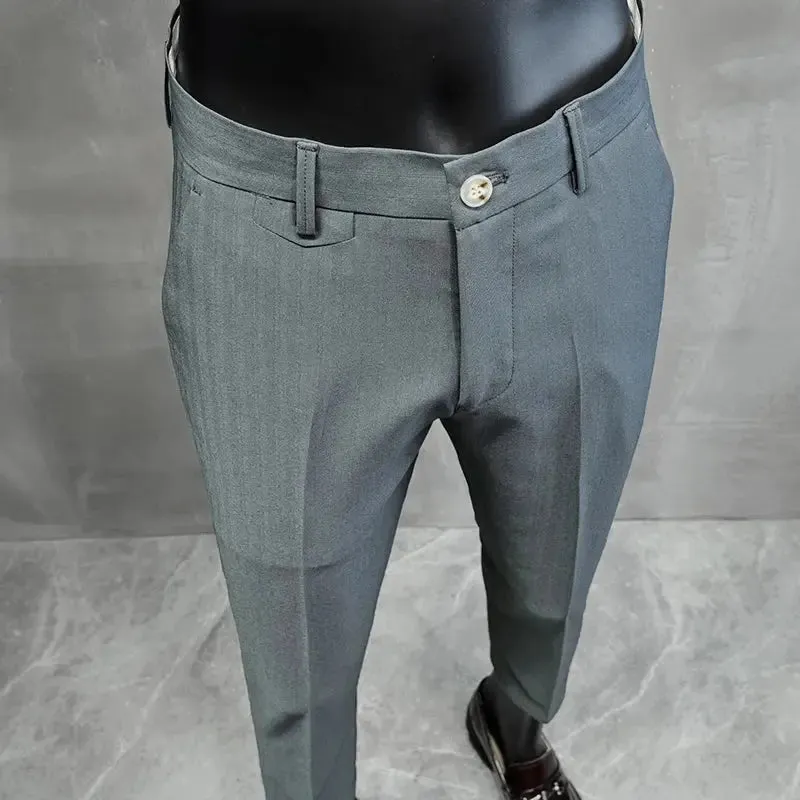 Men's Business Formal Wear Pants – Slim-Fit Office Suit Pants, Party Dress Pants