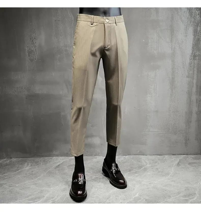 Men's Business Formal Wear Pants – Slim-Fit Office Suit Pants, Party Dress Pants