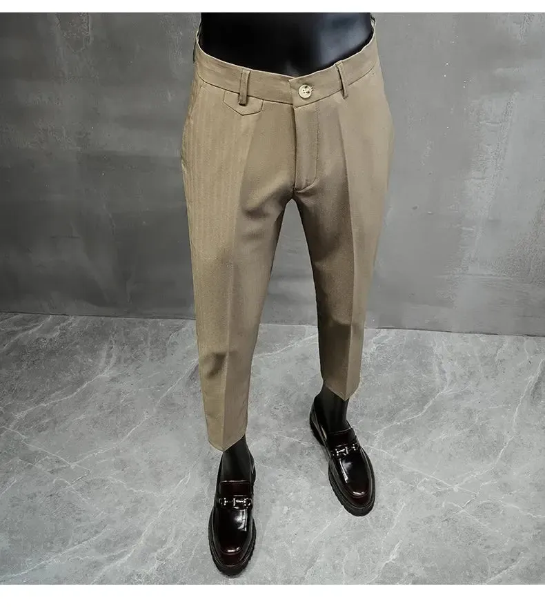 Men's Business Formal Wear Pants – Slim-Fit Office Suit Pants, Party Dress Pants