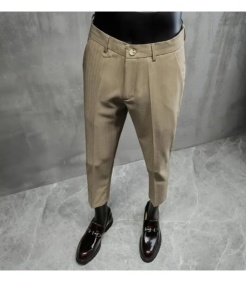 Men's Business Formal Wear Pants – Slim-Fit Office Suit Pants, Party Dress Pants