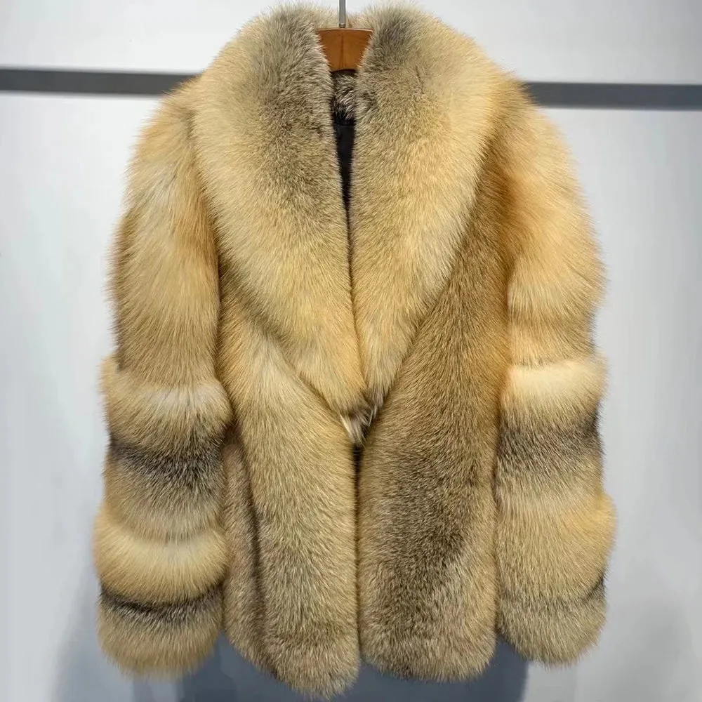 Men's Genuine Fox Fur Coat