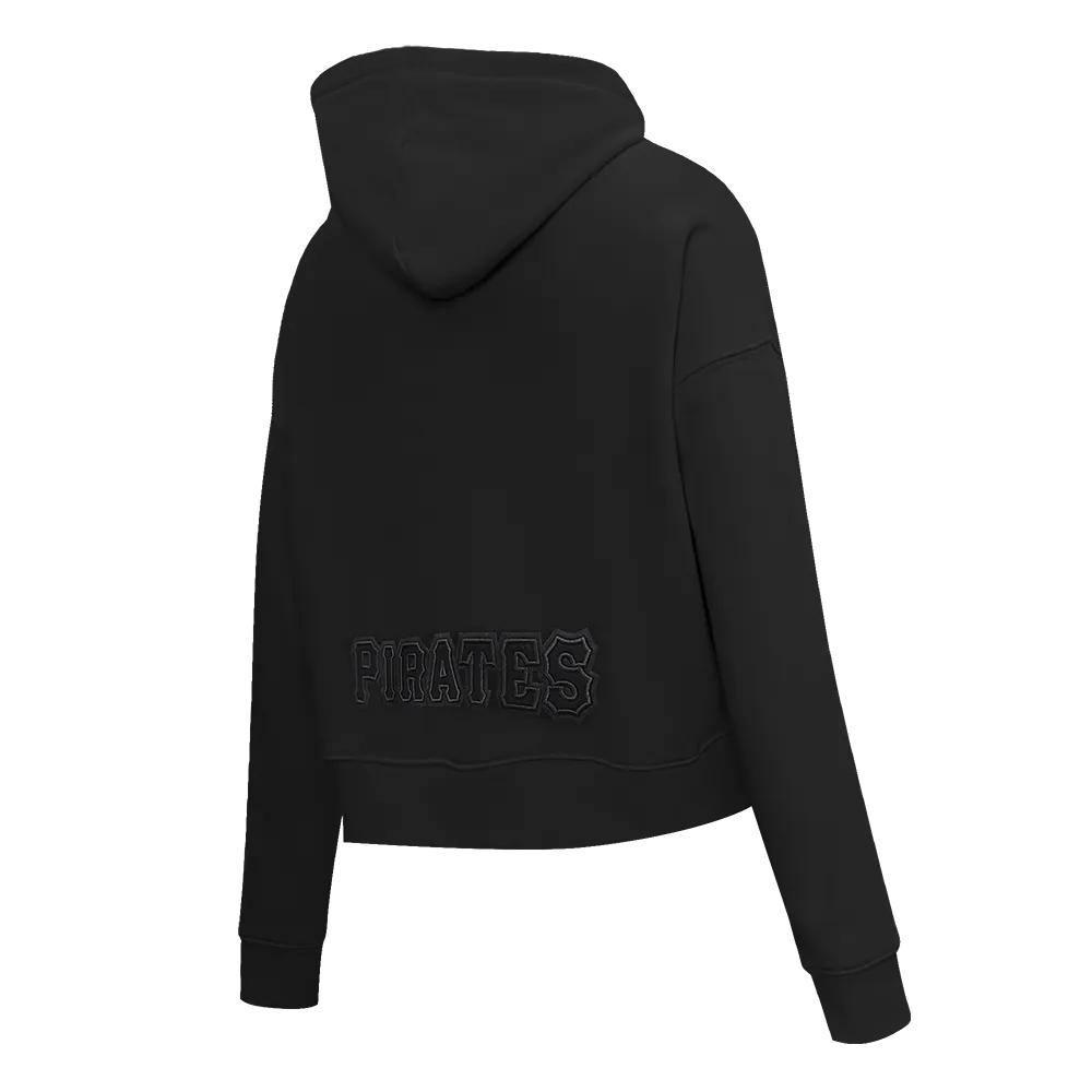 MLB PITTSBURGH PIRATES NEUTRAL WOMEN'S CROPPED PO HOODIE (BLACK)