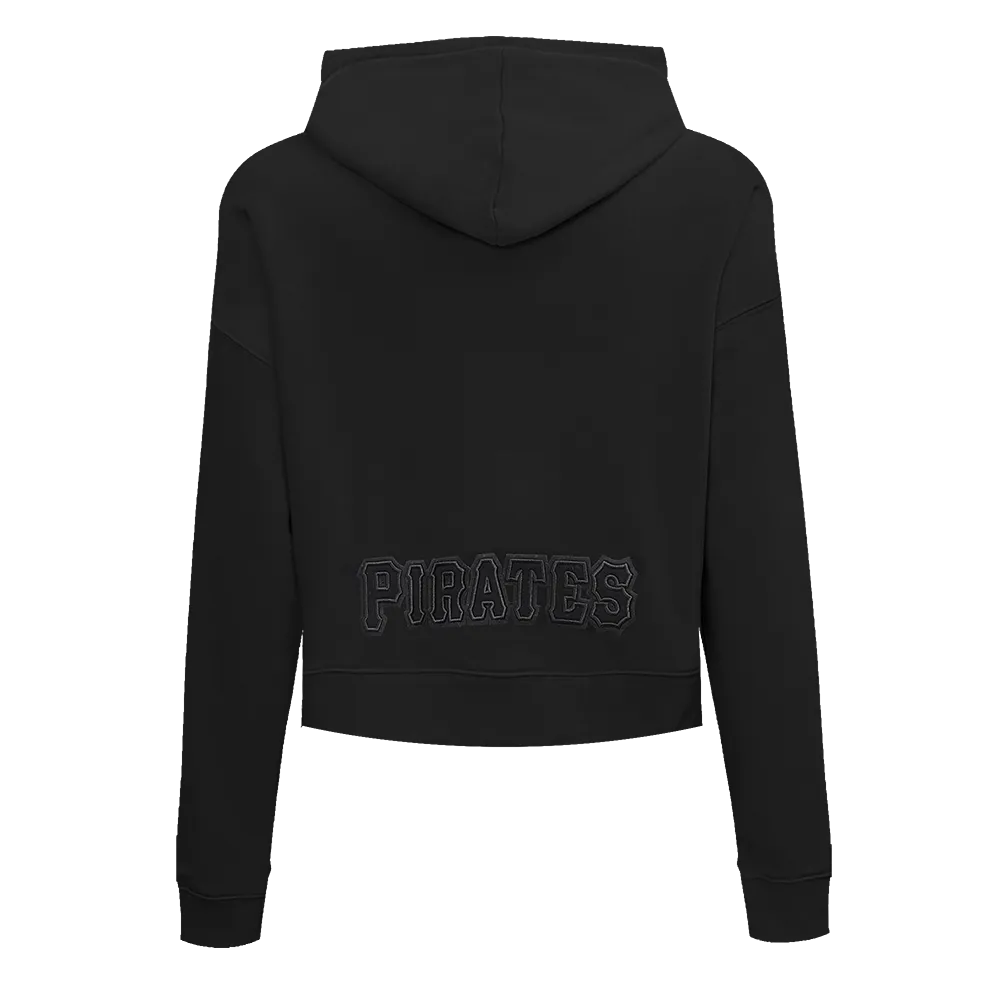 MLB PITTSBURGH PIRATES NEUTRAL WOMEN'S CROPPED PO HOODIE (BLACK)