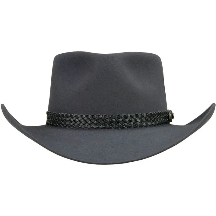 Pure Fur Felt Outback Hat With Leather Sweatband