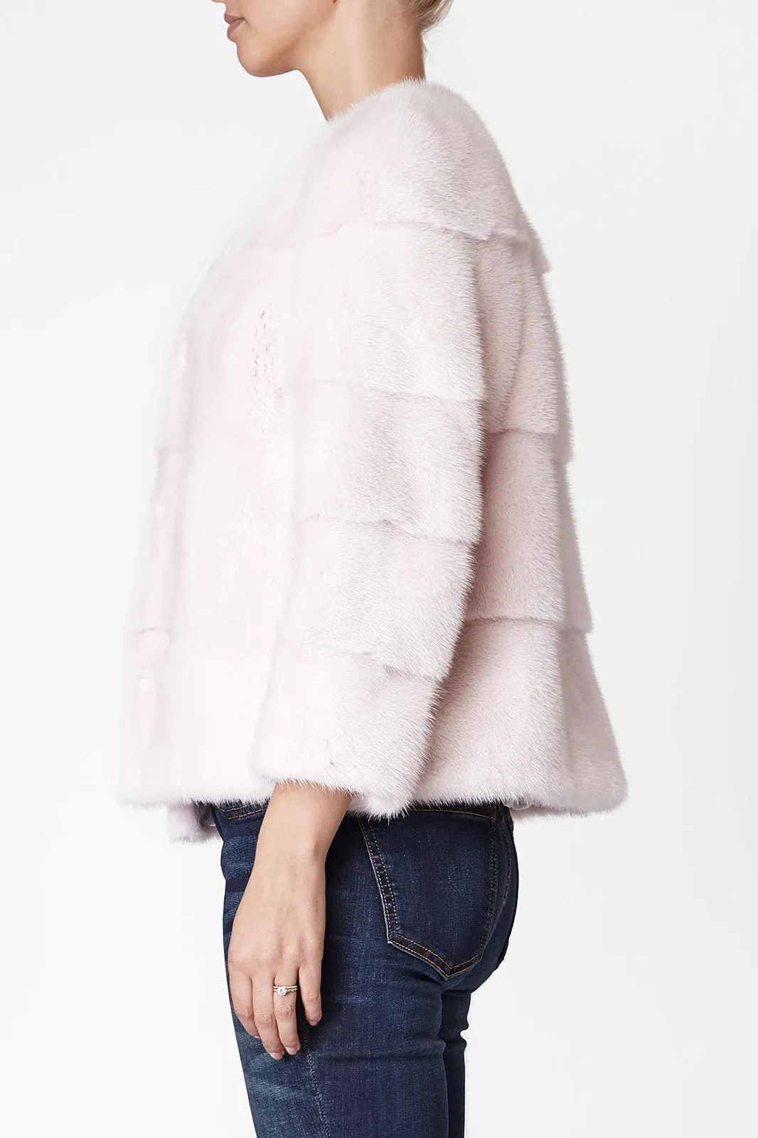 Sarah Mink Fur Jacket Acqua Di Rose