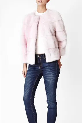 Sarah Mink Fur Jacket Acqua Di Rose