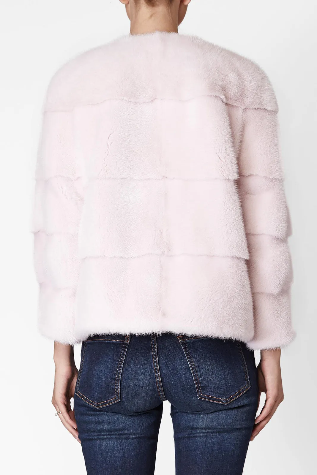 Sarah Mink Fur Jacket Acqua Di Rose