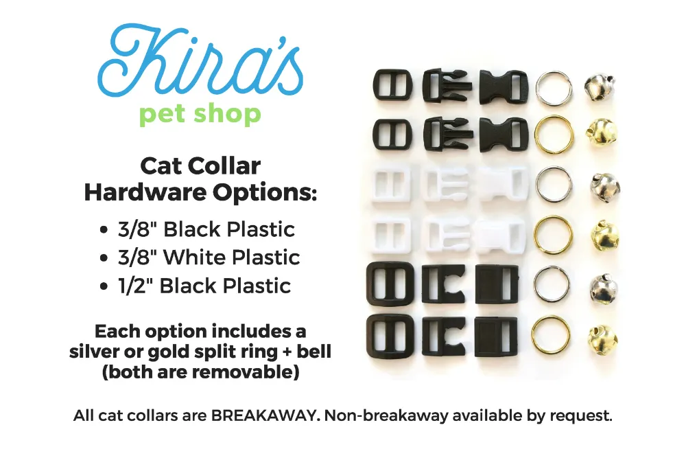Sky Blue & White Stars Cat Collar