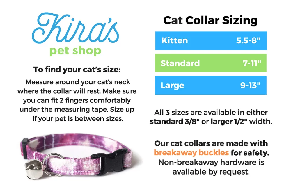 Sky Blue & White Stars Cat Collar