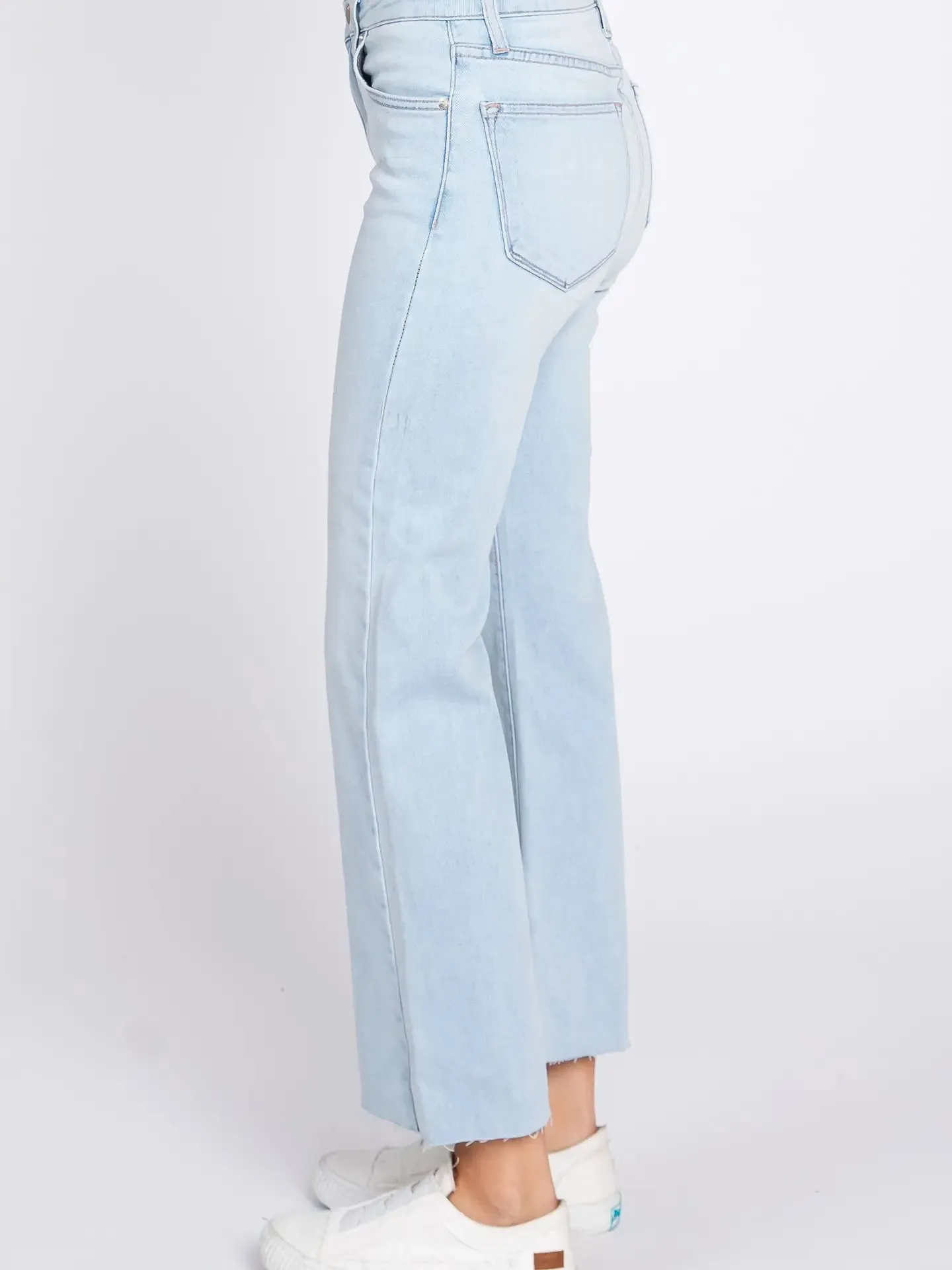 Sky Blue Sicily Scissor Cut Hem
