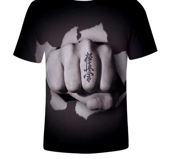 Suitable Fashion kyokushin Casual Sleeve 3D T shirt  3D t shirt