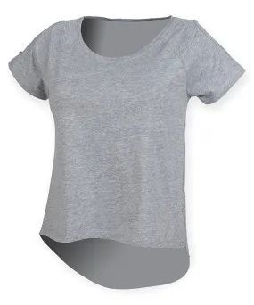 T-shirt with drop detail | Heather Grey