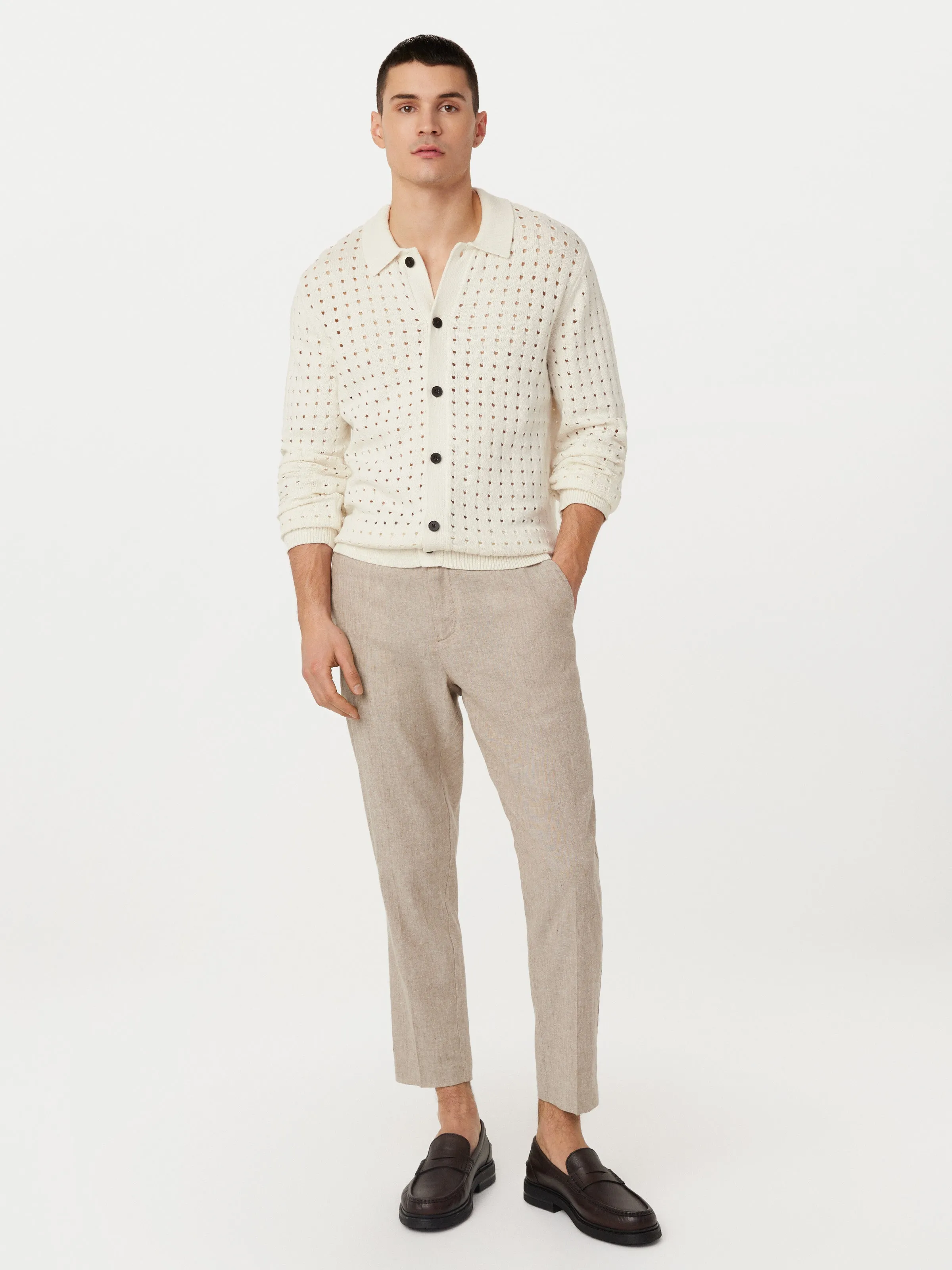 The Openwork Knit Overshirt in Cloud