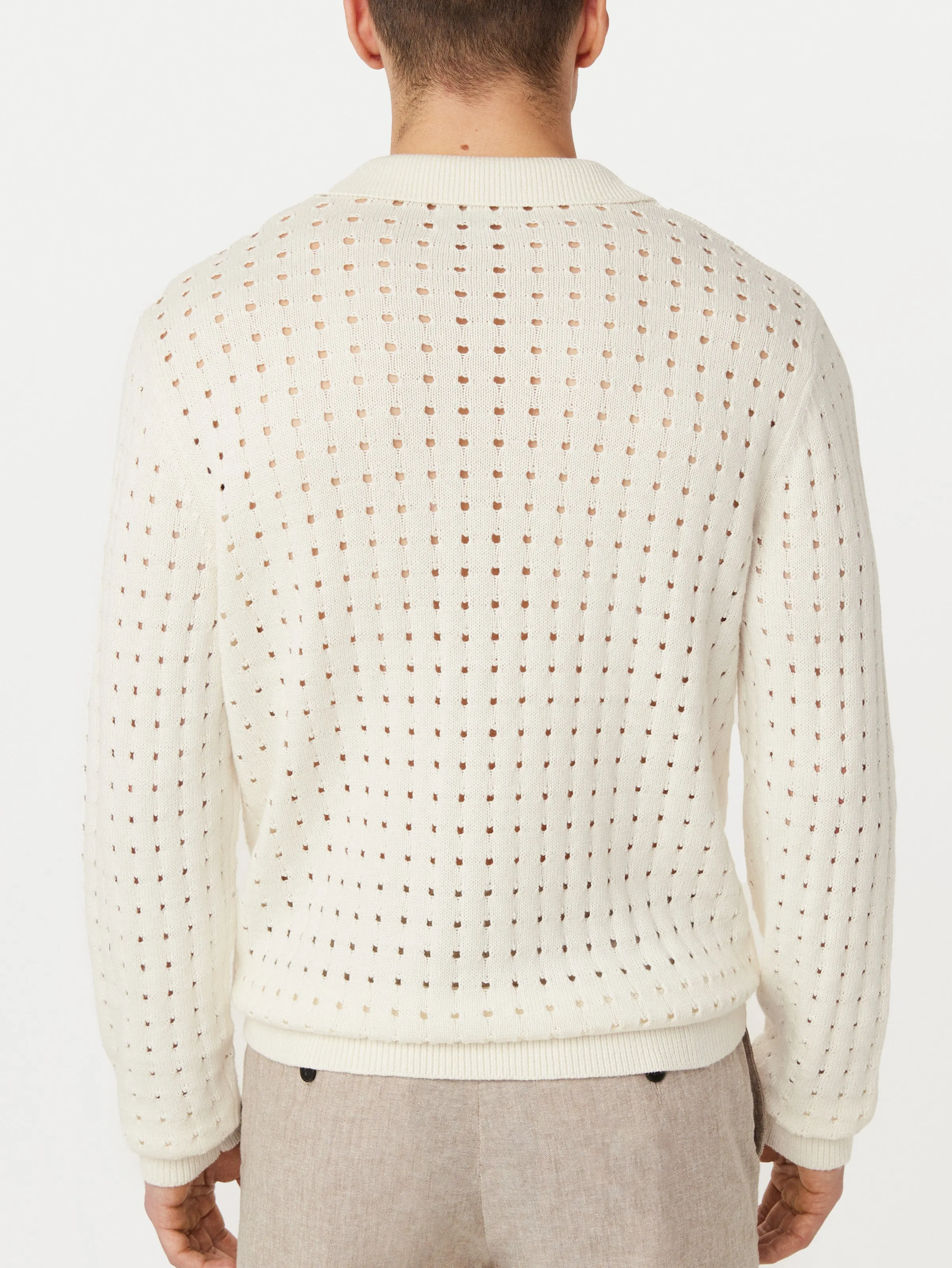 The Openwork Knit Overshirt in Cloud