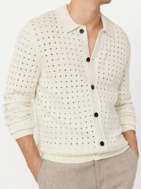 The Openwork Knit Overshirt in Cloud