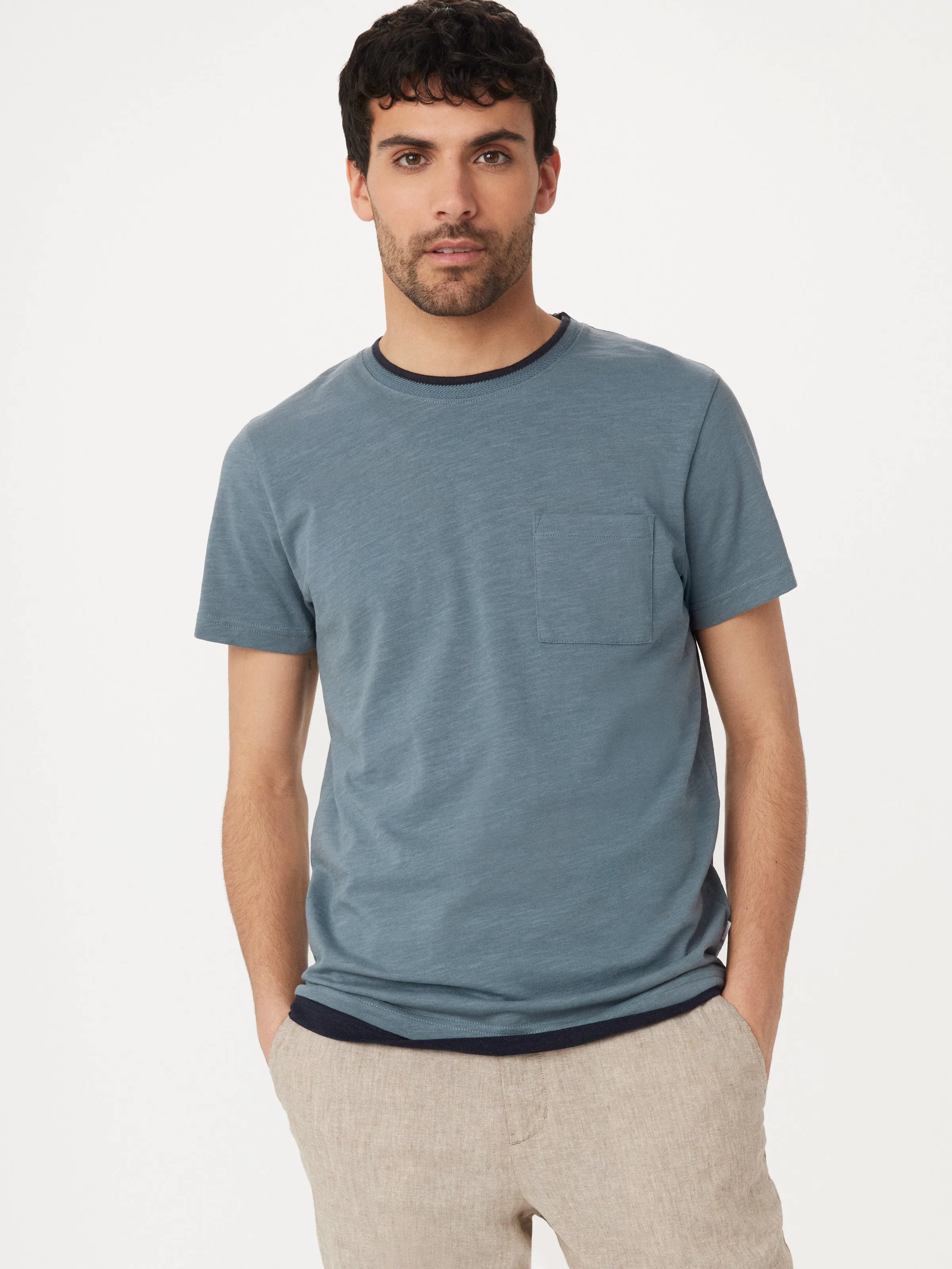 The Slim Pocket T-Shirt in Storm Blue