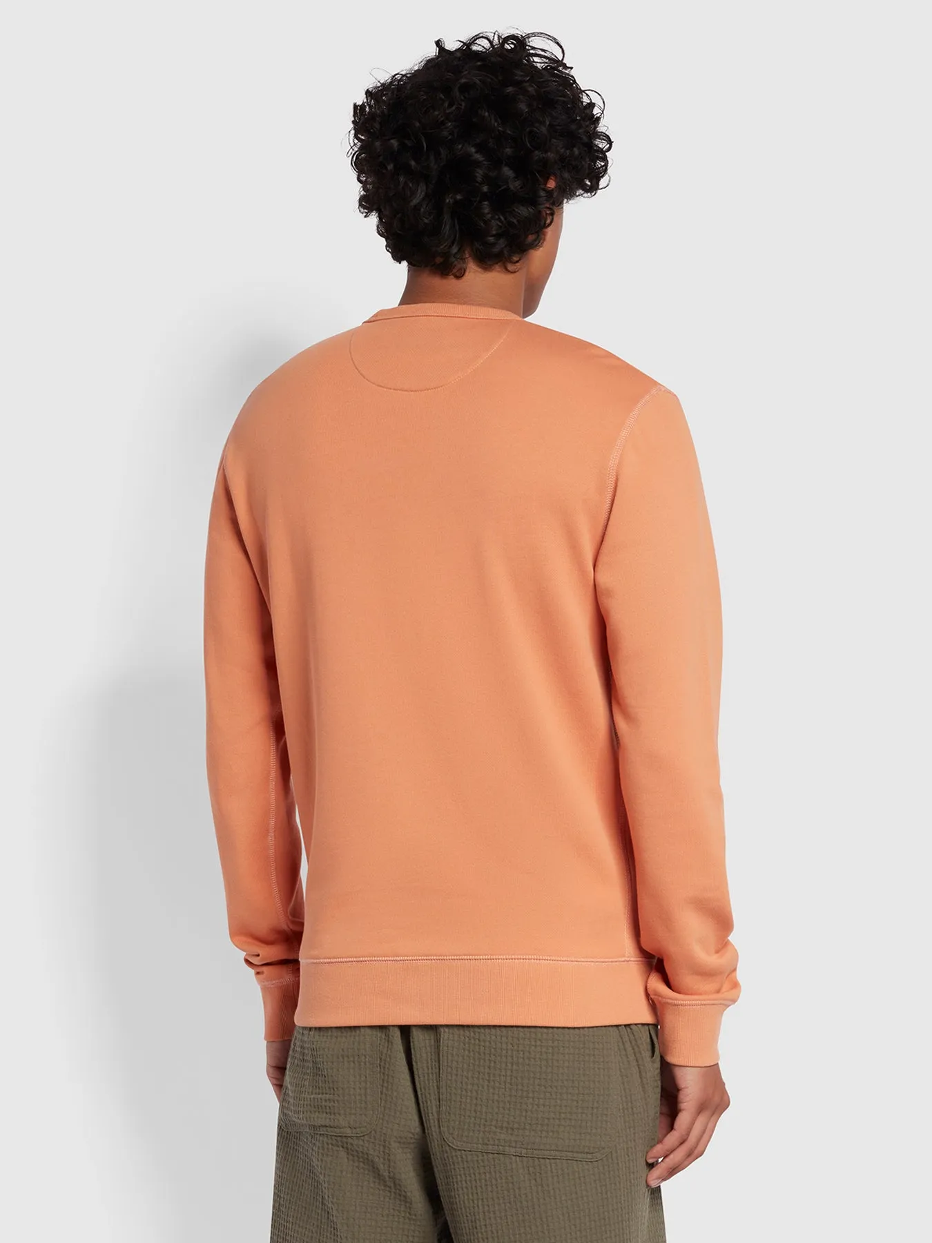 Tim Slim Fit Crew Neck Sweatshirt In Mandarin