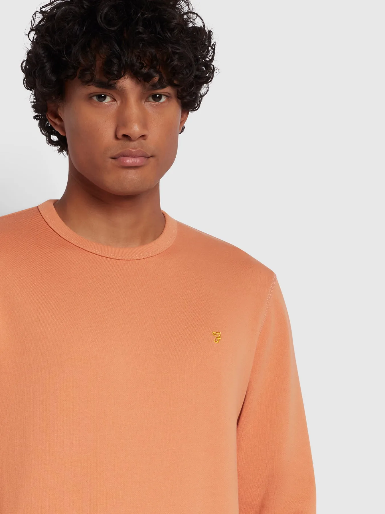 Tim Slim Fit Crew Neck Sweatshirt In Mandarin