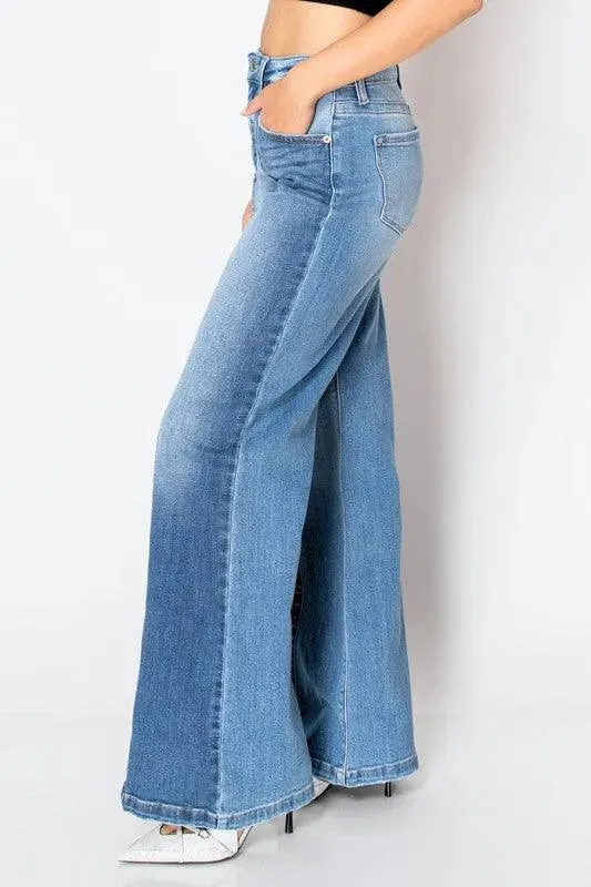 Tummy Control Jeans 90'S Vintage High Rise Wide Jeans