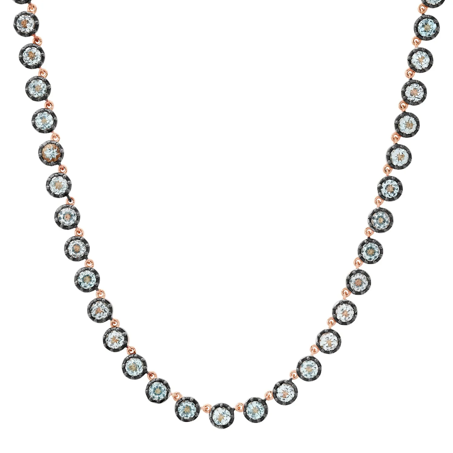 Vibrant Topaz or Citrine Rounds Necklace with Rhodium