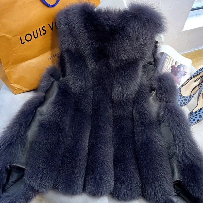 Women's Sleeveless Jacket Artificial Fur Coat Winter Korean Fashion Female Waistcoats Outerwear Warm Long Faux Fur Vest Oversize